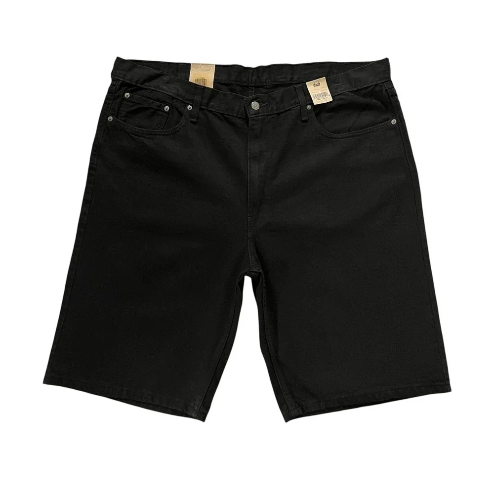 Levis Mens 469 Denim Loose Fit Bermuda Shorts Size 44X11 Solid Black 100% Cotton